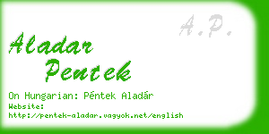 aladar pentek business card
